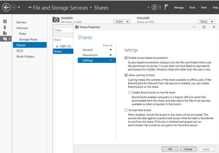 Access-Based Enumeration enabled on File Server shares